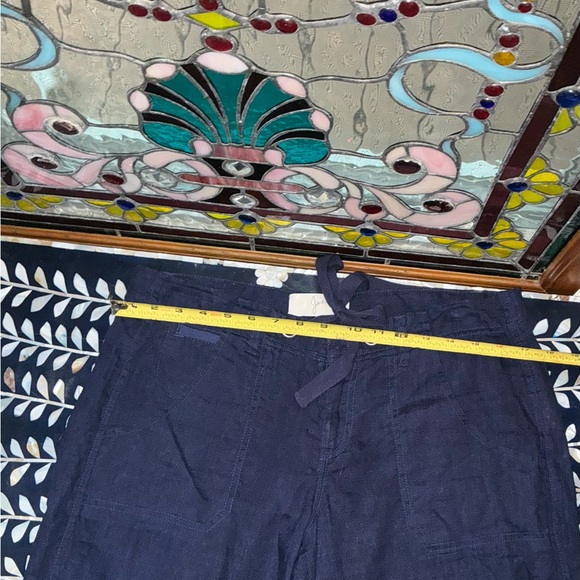 Joie Navy Linen Wide Leg Drawstring Pants 💙 Quiet Luxury, Casual, Vacation, Chic - Picture 5 of 7